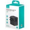 USAMS Ładowarka Travel Adapter 70W US/AU/EU/UK 3xUSB-C 4w1 czarny